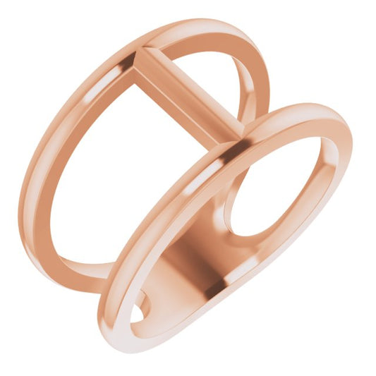 14K Rose 11.3 mm Negative Space Ring