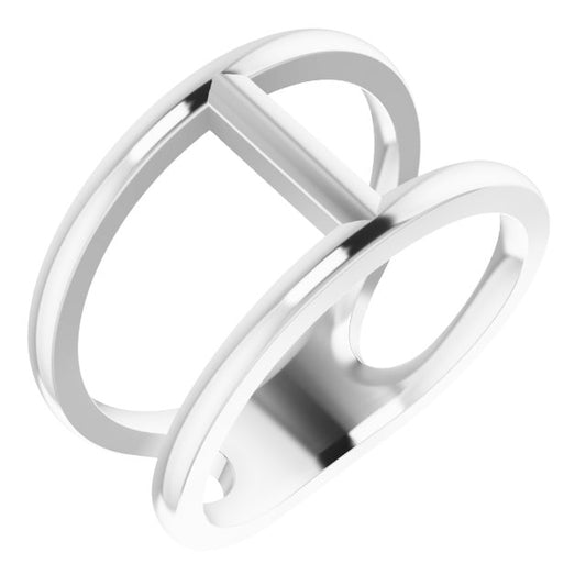 14K White 11.3 mm Negative Space Ring