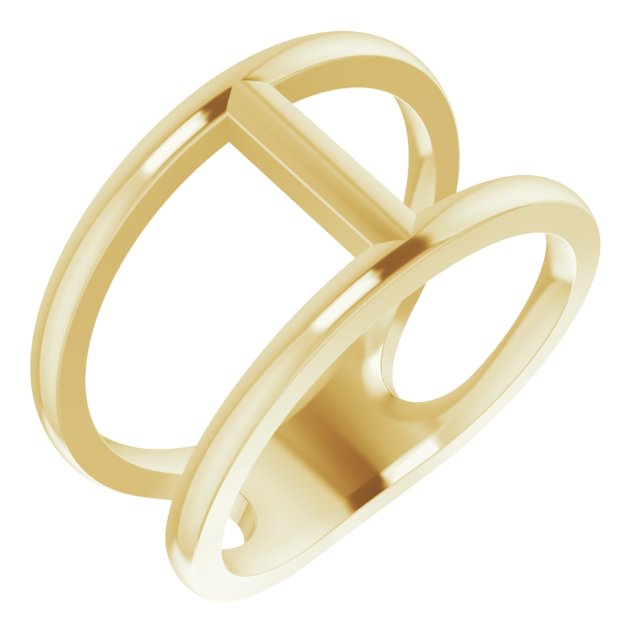 14K Yellow 11.3 mm Negative Space Ring