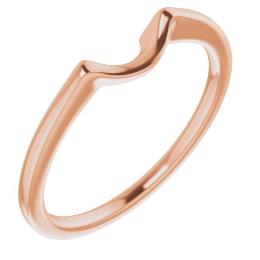 14K Rose Band for 6.5 mm Engagement Ring