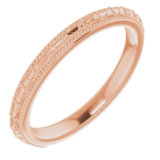 14K Rose Vintage-Style Band