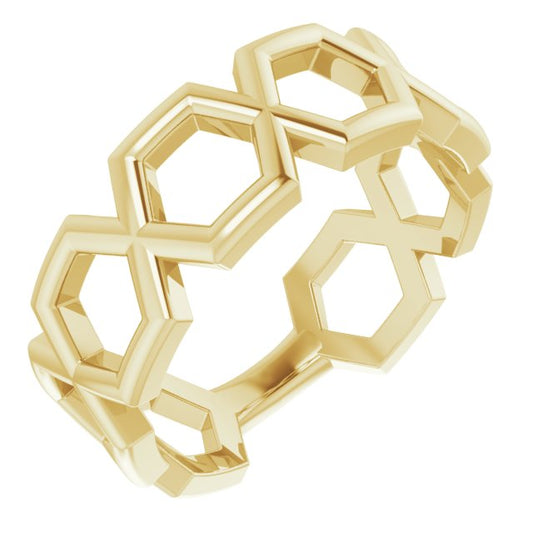 14K Yellow Geometric Ring