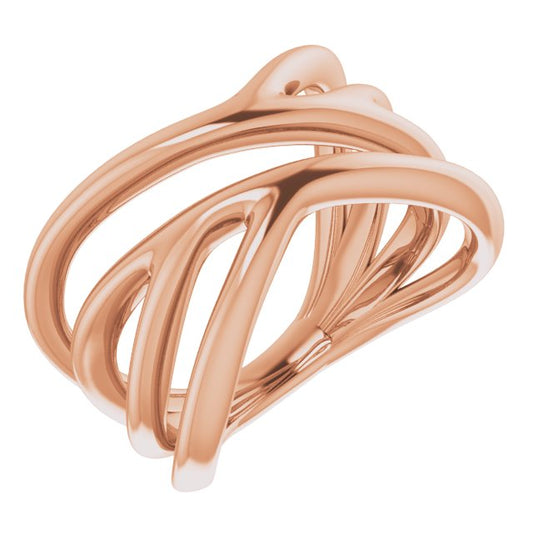 14K Rose Negative Space Ring