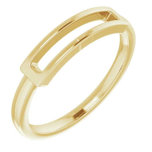 14K Yellow Open Bar Ring