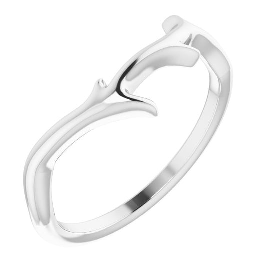 14K White Branch Ring