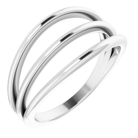 14K White Negative Space Ring