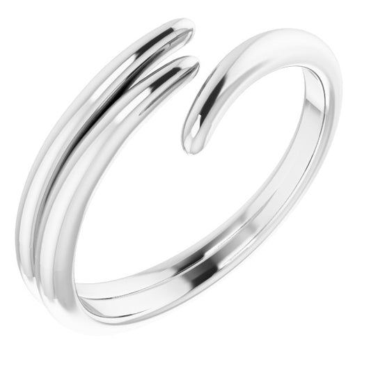 14K White Bypass Ring