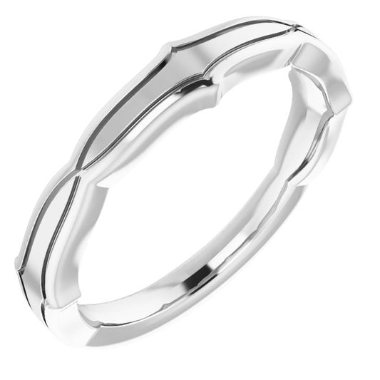 14K White Stackable Ring