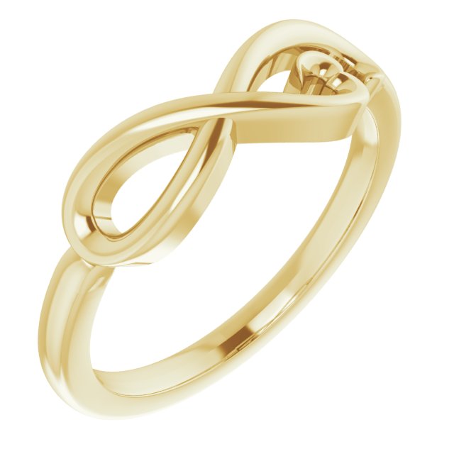 14K Yellow Infinity-Inspired Heart Ring