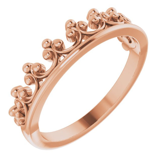 14K Rose Stackable Crown Ring