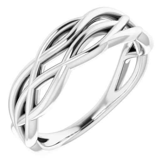 14K White Freeform Ring