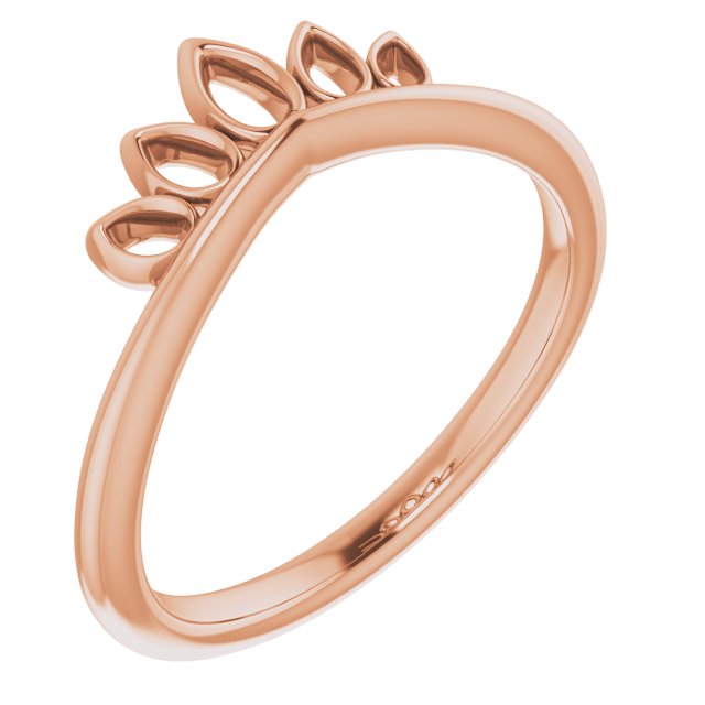 14K Rose Marquise-Shaped Crown Ring