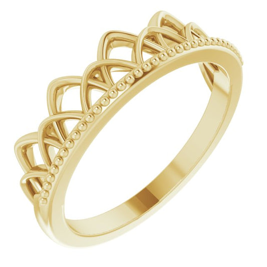 14K Yellow Stackable Crown Ring