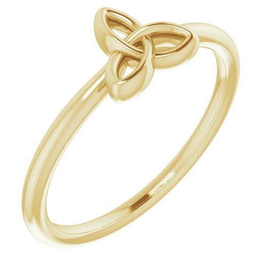 14K Yellow Stackable Celtic-Inspired Trinity Ring
