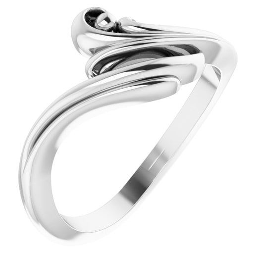 14K White Freeform Bypass Ring