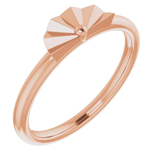 14K Rose Starburst Stackable Ring