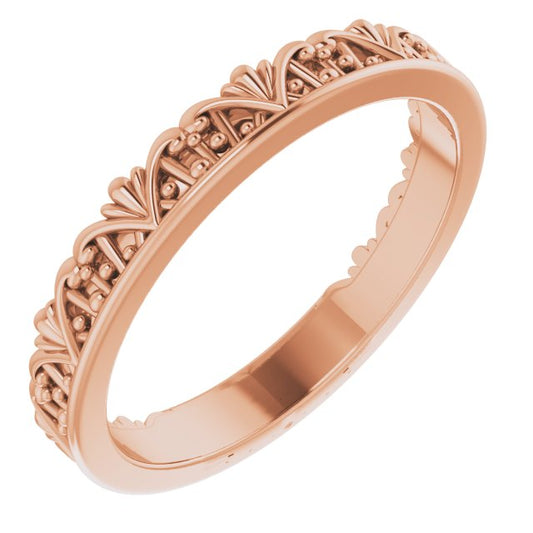 14K Rose Stackable Crown Ring