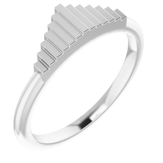 14K White Geometric Stackable Ring