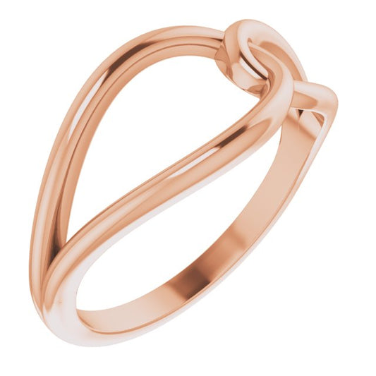 14K Rose Interlocking Circle Ring