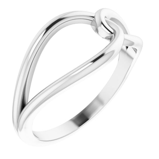 14K White Interlocking Circle Ring