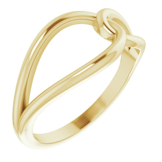 14K Yellow Interlocking Circle Ring