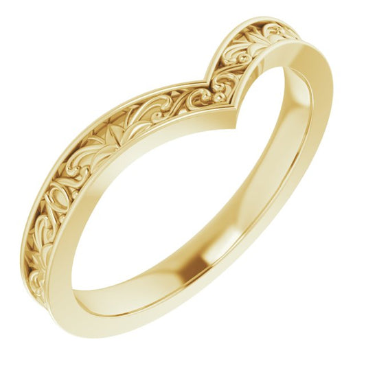 14K Yellow Vintage-Inspired V Ring