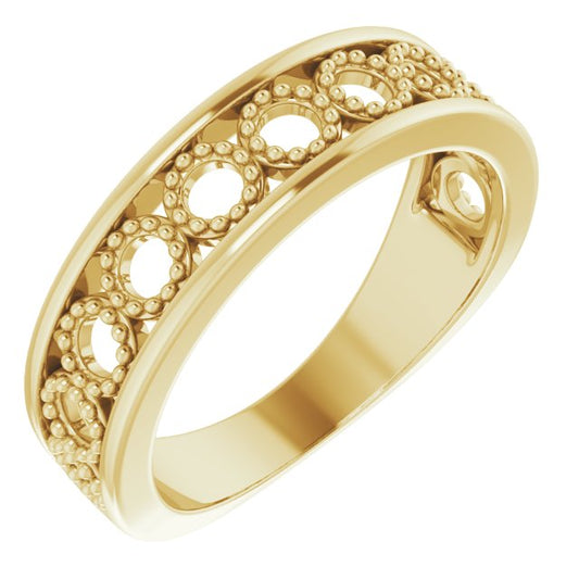 14K Yellow Geometric Stackable Ring