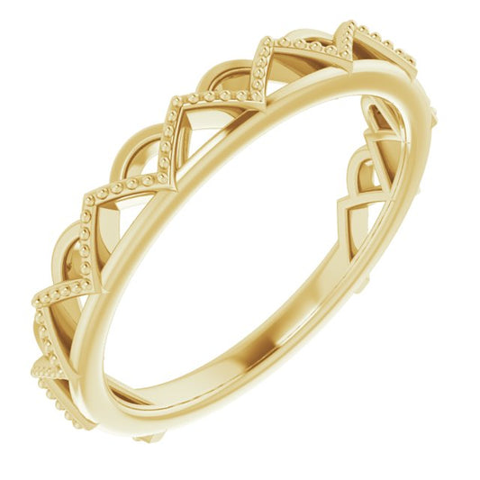 14K Yellow Stackable Crown Ring