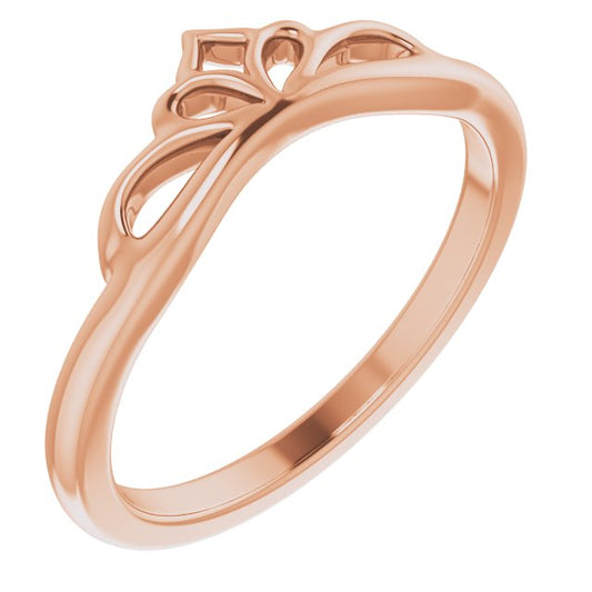14K Rose Stackable Crown Ring