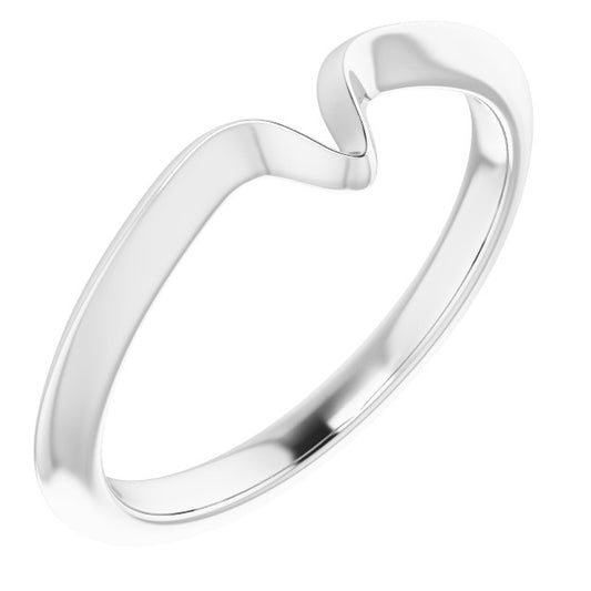 14K White Matching Band for 8x4 mm Ring