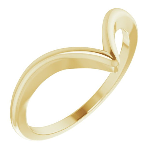 14K Yellow V Ring