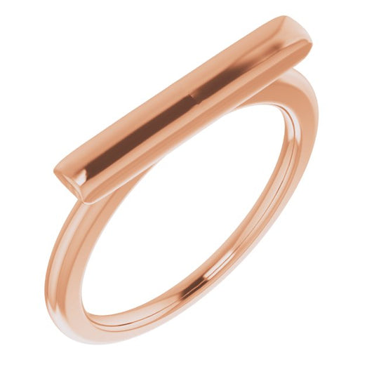 14K Rose Bar Ring