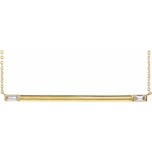 14K Yellow 1/4 CTW Diamond Bar 18 Necklace