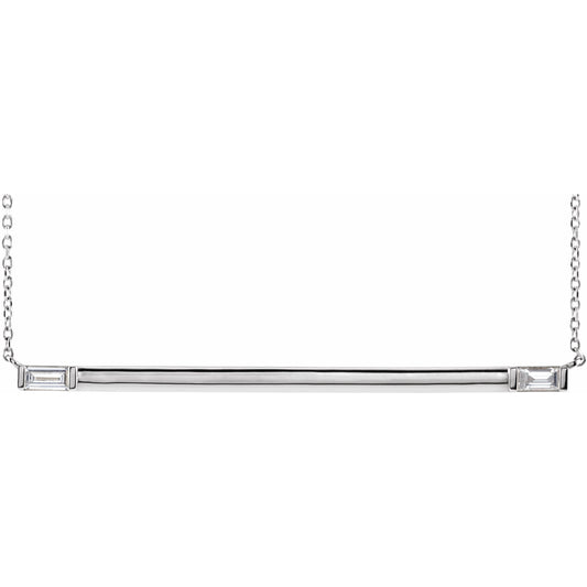 14K White 1/4 CTW Diamond Bar 18 Necklace
