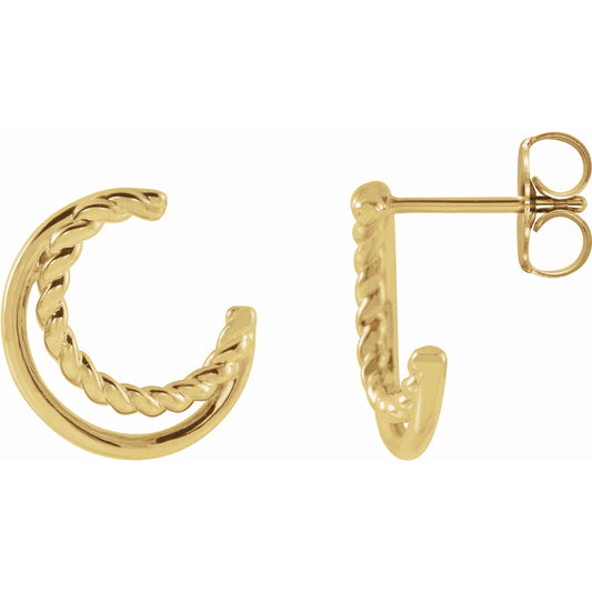 14K Yellow Front Facing Hoop Earrings