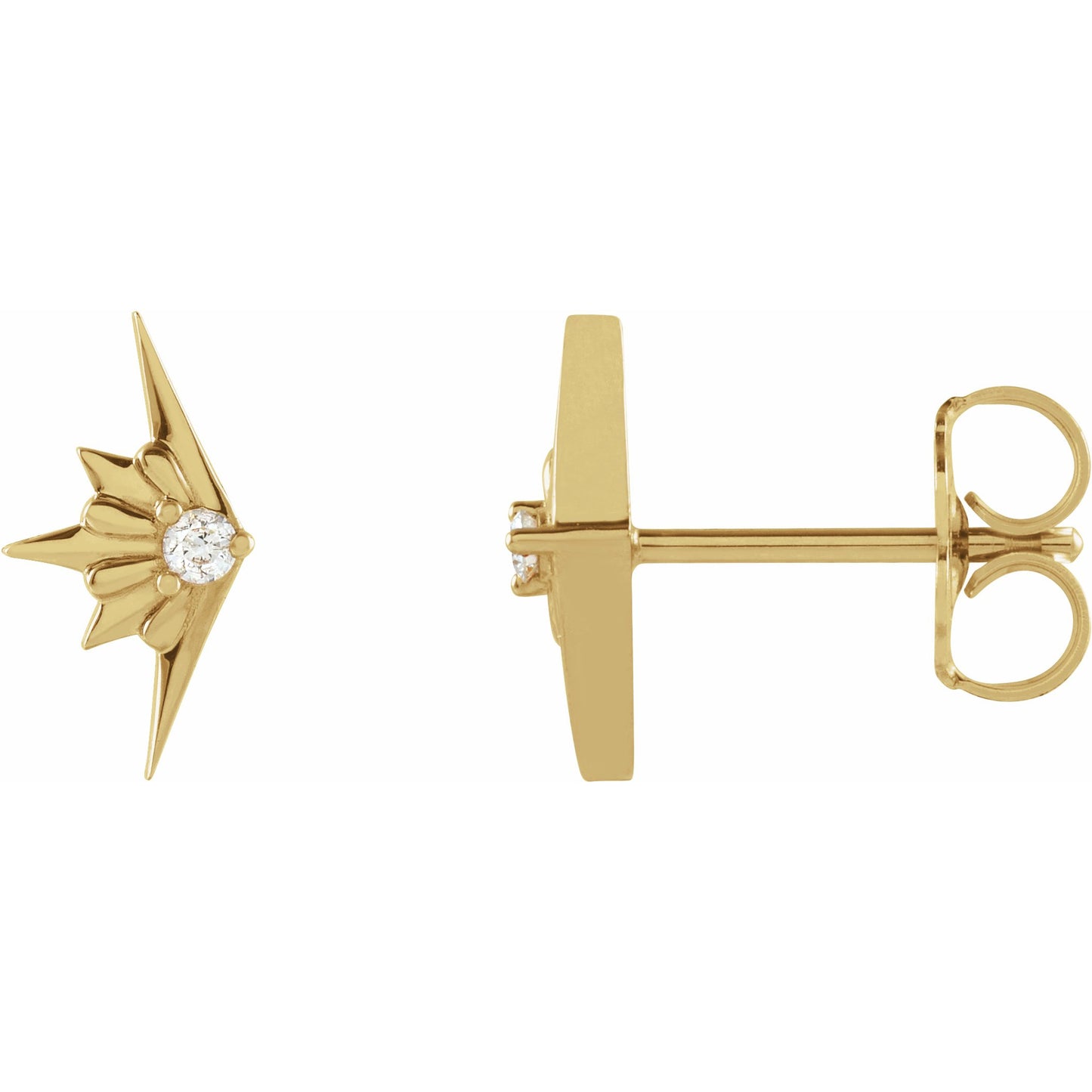14K Yellow .03 CTW Diamond Starburst Earrings