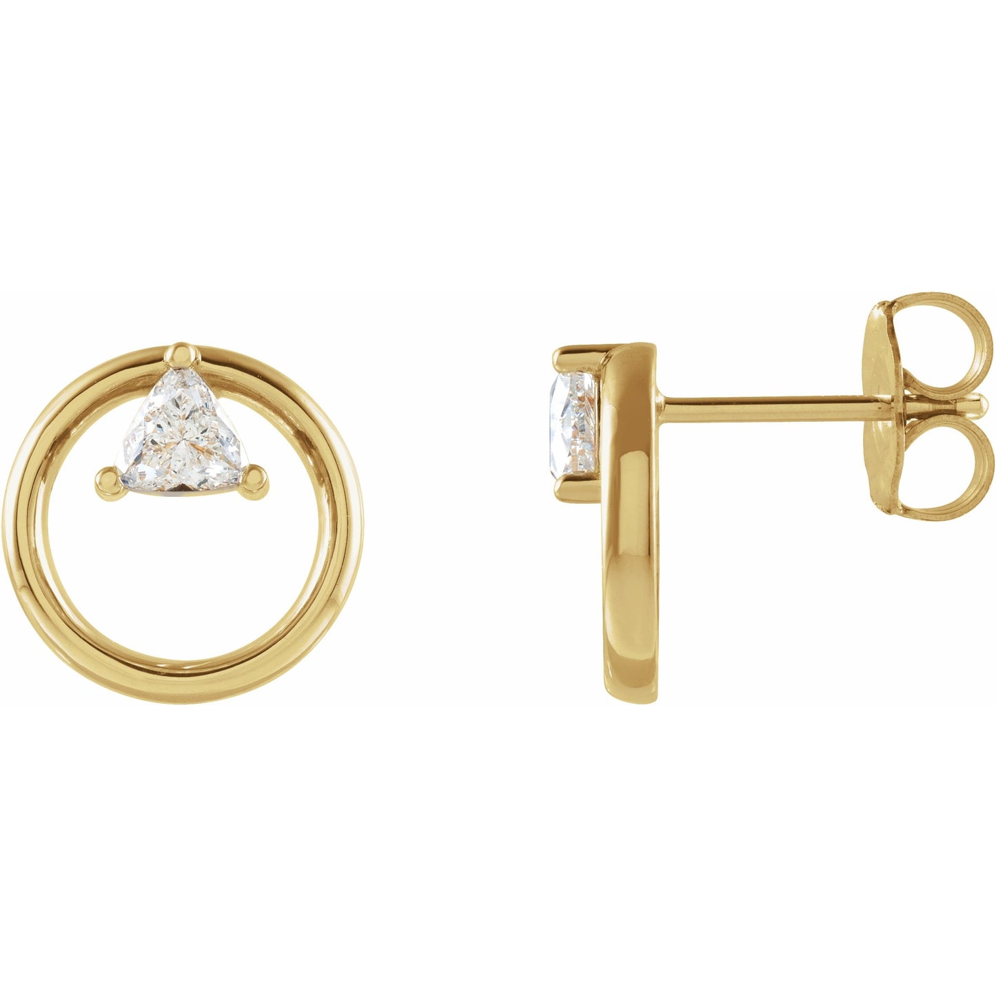 14K Yellow 1/4 CTW Diamond Geometric Earrings