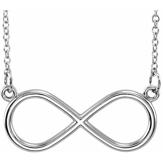 14K White Infinity-Inspired 18 Necklace