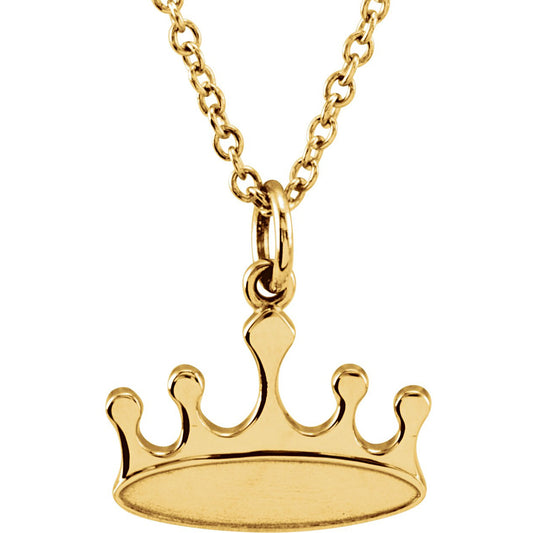 14K Yellow Tiny Poshu00ae Crown 16-18 Necklace