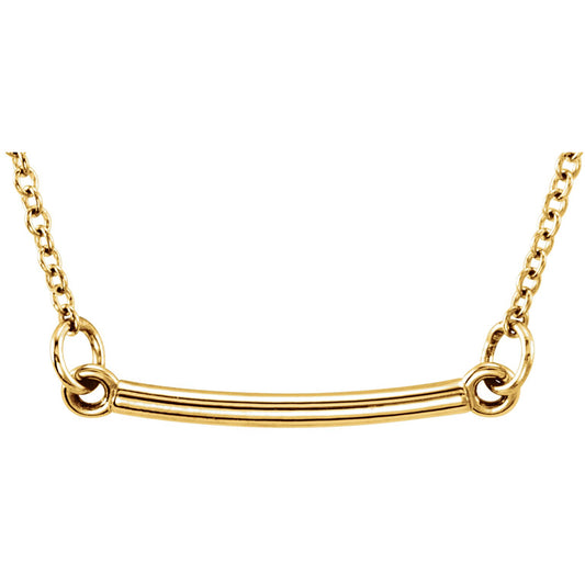 14K Yellow Tiny Poshu00ae Bar 16-18 Necklace