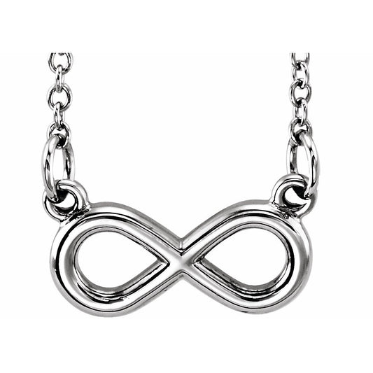 14K White Tiny Poshu00ae Infinity-Inspired 16-18 Necklace