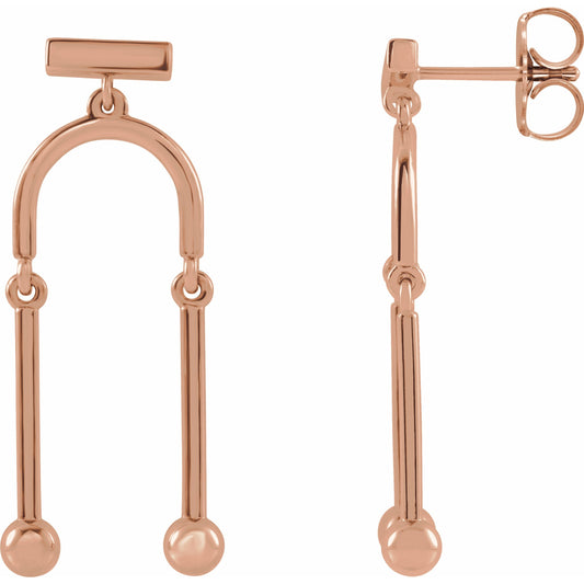 14K Rose Mobile Earrings