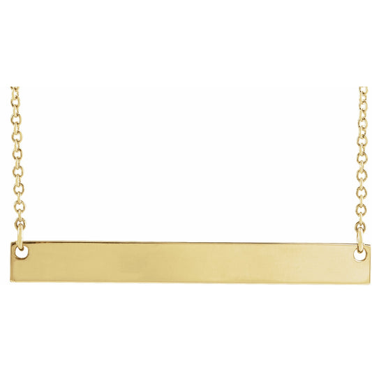 14K Yellow 34x4 mm Bar 18 Necklace