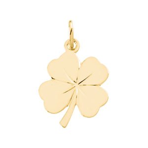 14K Yellow 18x14 mm 4 Leaf Clover Charm