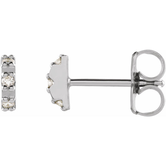 14K White .04 CTW Diamond Half Circle Earrings