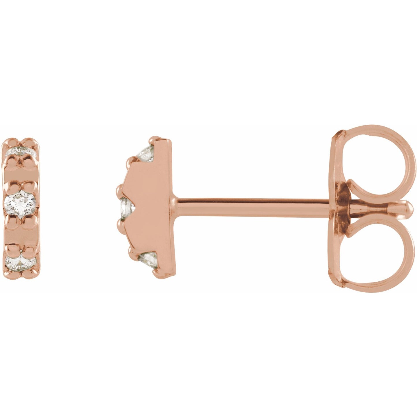 14K Rose .04 CTW Diamond Half Circle Earrings