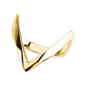 14K Yellow V Ring