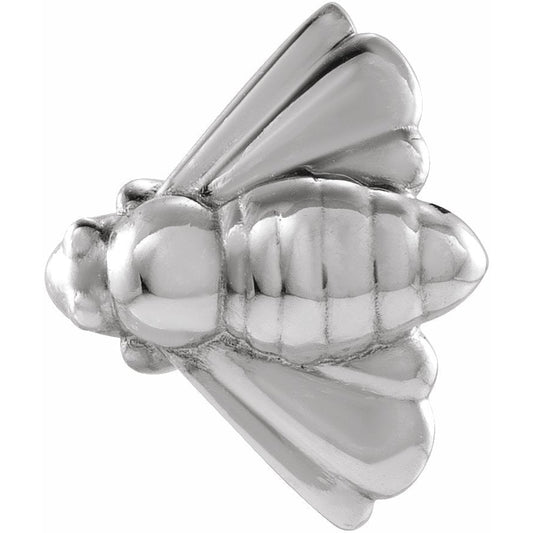 14K White Bee Single Earring