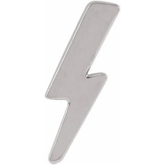 14K White Tiny Lightning Bolt Left Earring