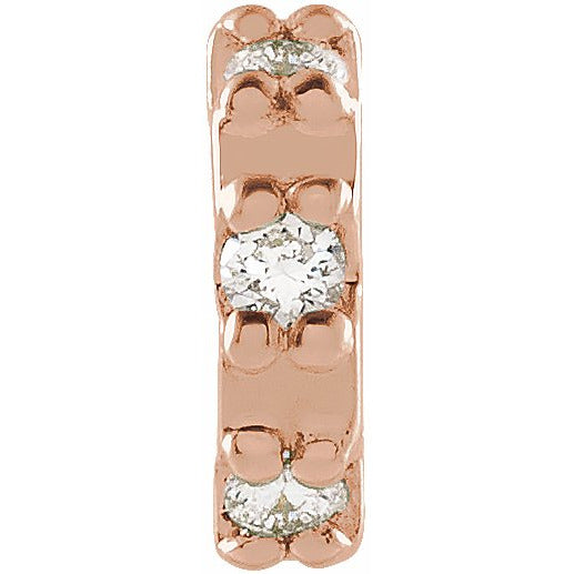 14K Rose .02 CTW Half Circle Single Earring